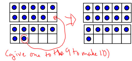 10 frame 9 + 7