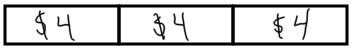 bar diagram with 3 bars of 4 each