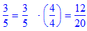 convert by multiplying by 4/4